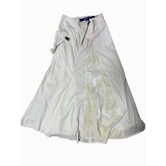 OHDD Wearable Art A line Skier Made In Italy Size 6Rare White & Multicolor Acc - Picture 2 of 9